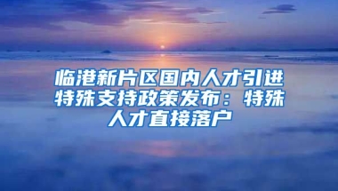 臨港新片區(qū)國(guó)內(nèi)人才引進(jìn)特殊支持政策發(fā)布：特殊人才直接落戶