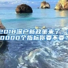 2018深戶新政策來了，10000個(gè)指標(biāo)你要不要？