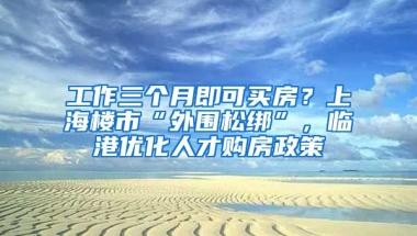 工作三個(gè)月即可買房？上海樓市“外圍松綁”，臨港優(yōu)化人才購(gòu)房政策