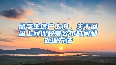 留學(xué)生落戶上海，關(guān)于回國上網(wǎng)課政策公布時間和處理方法