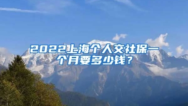 2022上海個(gè)人交社保一個(gè)月要多少錢？