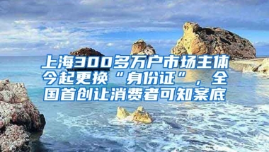 上海300多萬戶市場主體今起更換“身份證”，全國首創(chuàng)讓消費(fèi)者可知案底