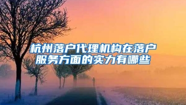 杭州落戶代理機(jī)構(gòu)在落戶服務(wù)方面的實(shí)力有哪些