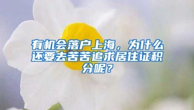 有機會落戶上海，為什么還要去苦苦追求居住證積分呢？