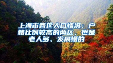 上海市各區(qū)人口情況：戶籍比例較高的兩區(qū)，也是老人多、發(fā)展慢的