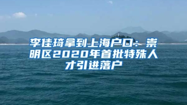 李佳琦拿到上海戶(hù)口：崇明區(qū)2020年首批特殊人才引進(jìn)落戶(hù)