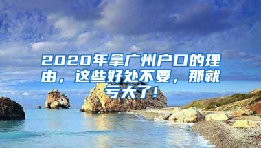 2020年拿廣州戶口的理由，這些好處不要，那就虧大了!