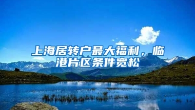 上海居轉(zhuǎn)戶最大福利，臨港片區(qū)條件寬松