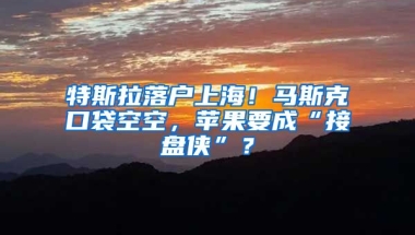 特斯拉落戶上海！馬斯克口袋空空，蘋果要成“接盤俠”？