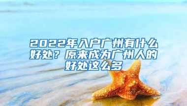 2022年入戶廣州有什么好處？原來成為廣州人的好處這么多