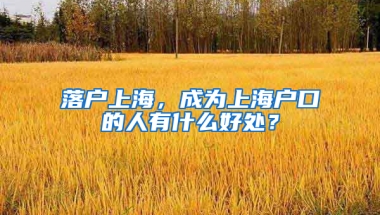 落戶上海，成為上海戶口的人有什么好處？