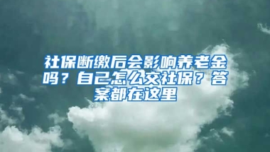 社保斷繳后會影響?zhàn)B老金嗎？自己怎么交社保？答案都在這里