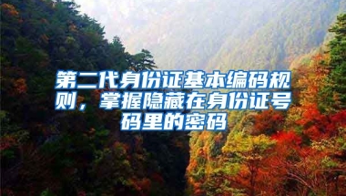 第二代身份證基本編碼規(guī)則，掌握隱藏在身份證號碼里的密碼