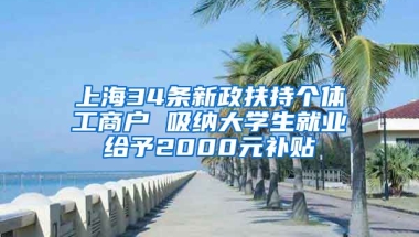 上海34條新政扶持個(gè)體工商戶 吸納大學(xué)生就業(yè)給予2000元補(bǔ)貼