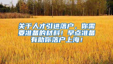 關(guān)于人才引進(jìn)落戶，你需要準(zhǔn)備的材料！早點(diǎn)準(zhǔn)備有助你落戶上海！