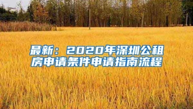 最新：2020年深圳公租房申請條件申請指南流程