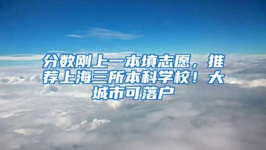 分?jǐn)?shù)剛上一本填志愿，推薦上海三所本科學(xué)校！大城市可落戶