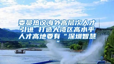 委員熱議海外高層次人才引進(jìn) 打造大灣區(qū)高水平人才高地要有“深圳智慧”