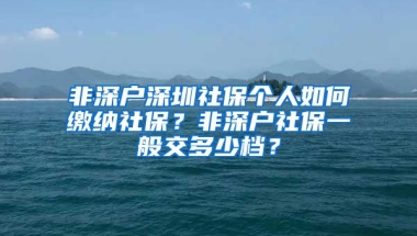 非深戶深圳社保個人如何繳納社保？非深戶社保一般交多少檔？