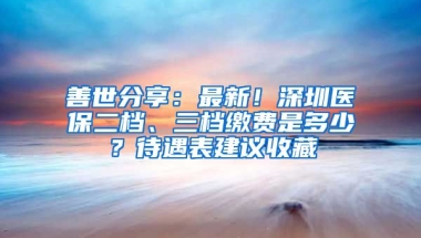 善世分享：最新！深圳醫(yī)保二檔、三檔繳費(fèi)是多少？待遇表建議收藏