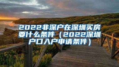 2022非深戶在深圳買房要什么條件（2022深圳戶口入戶申請條件）