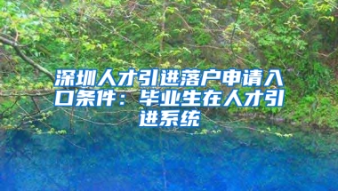 深圳人才引進落戶申請入口條件：畢業(yè)生在人才引進系統(tǒng)