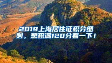 2019上海居住證積分細則，想積滿120分看一下！