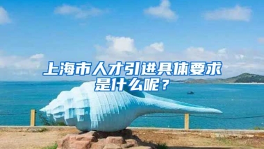 上海市人才引進(jìn)具體要求是什么呢？