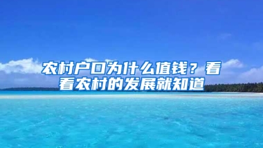 農(nóng)村戶口為什么值錢？看看農(nóng)村的發(fā)展就知道