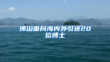 佛山面向海內(nèi)外引進(jìn)20位博士