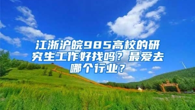 江浙滬皖985高校的研究生工作好找嗎？最愛去哪個(gè)行業(yè)？