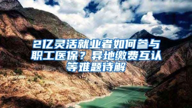 2億靈活就業(yè)者如何參與職工醫(yī)保？異地繳費互認等難題待解