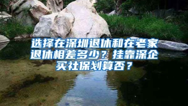 選擇在深圳退休和在老家退休相差多少？掛靠深企買社保劃算否？