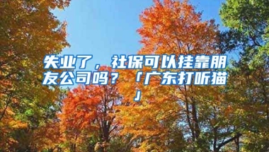 失業(yè)了，社?？梢話炜颗笥压締?？「廣東打聽(tīng)貓」