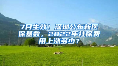 7月生效！深圳公布新醫(yī)?；鶖?shù)，2022年社保費用上漲多少？