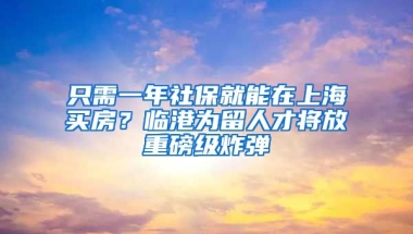 只需一年社保就能在上海買房？臨港為留人才將放重磅級炸彈