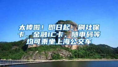 太棒啦！即日起，刷社保卡、金融IC卡、隨申碼等均可乘坐上海公交車