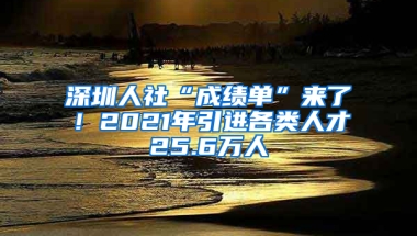 深圳人社“成績單”來了！2021年引進(jìn)各類人才25.6萬人