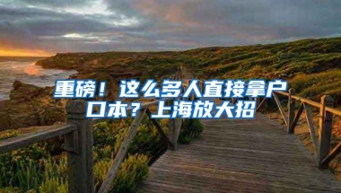 重磅！這么多人直接拿戶口本？上海放大招