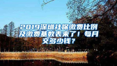 2019深圳社保繳費(fèi)比例及繳費(fèi)基數(shù)表來(lái)了！每月交多少錢(qián)？