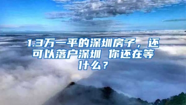 1.3萬一平的深圳房子，還可以落戶深圳 你還在等什么？