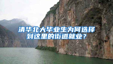 清華北大畢業(yè)生為何選擇到這里的街道就業(yè)？