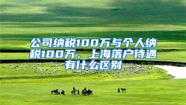 公司納稅100萬與個人納稅100萬，上海落戶待遇有什么區(qū)別