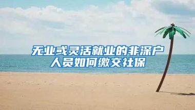 無業(yè)或靈活就業(yè)的非深戶人員如何繳交社保