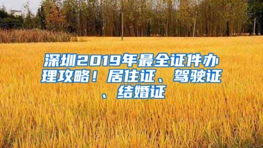 深圳2019年最全證件辦理攻略！居住證、駕駛證、結(jié)婚證