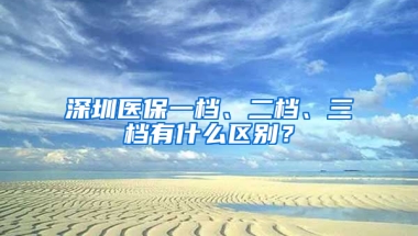 深圳醫(yī)保一檔、二檔、三檔有什么區(qū)別？