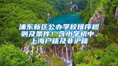 浦東新區(qū)公辦學(xué)校排序規(guī)則及條件！含小學(xué)初中、上海戶籍及非滬籍