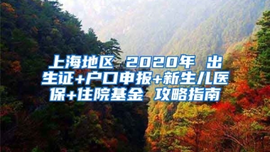 上海地區(qū) 2020年 出生證+戶口申報(bào)+新生兒醫(yī)保+住院基金 攻略指南