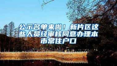 公示名單來啦！新片區(qū)這些人員經(jīng)審核同意辦理本市常住戶口