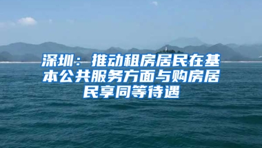 深圳：推動(dòng)租房居民在基本公共服務(wù)方面與購房居民享同等待遇